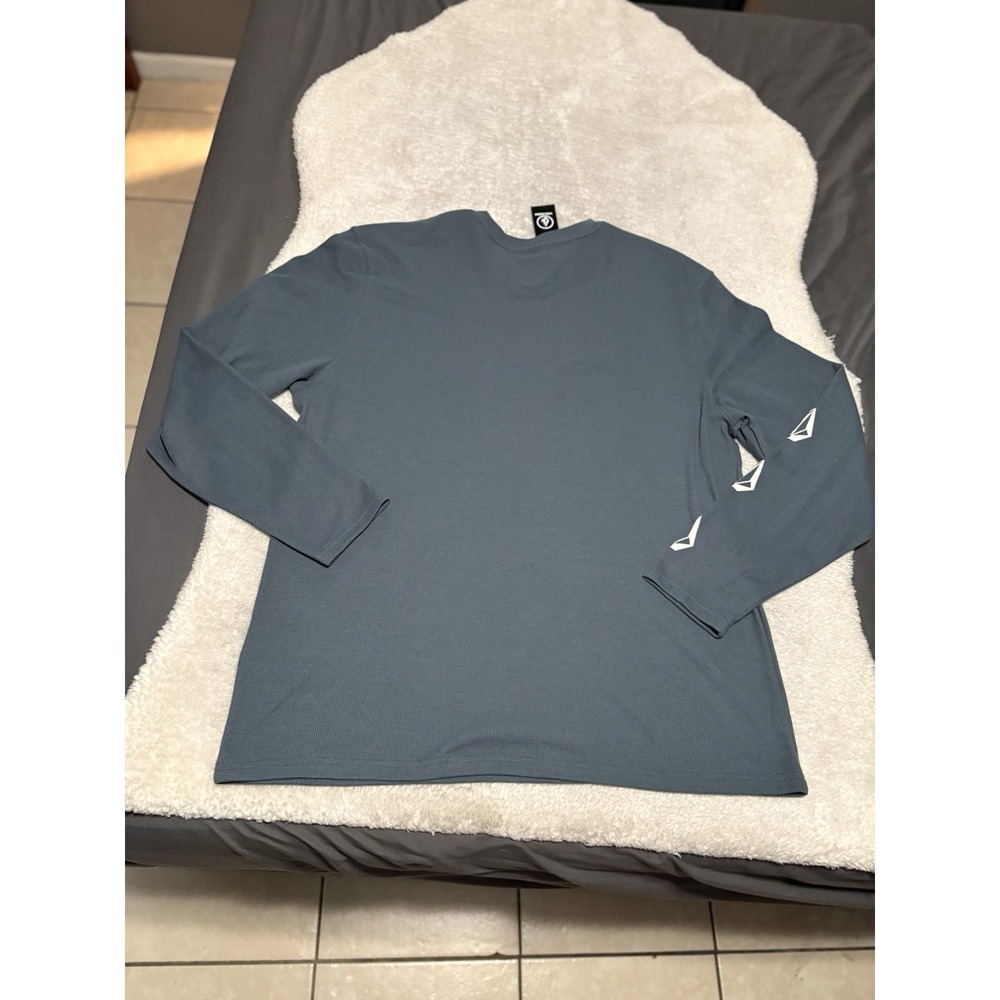 Volcom Waffle Thermal Shirt Men's Size XXL Blue Long Sleeve Brand New - Picture 2 of 7